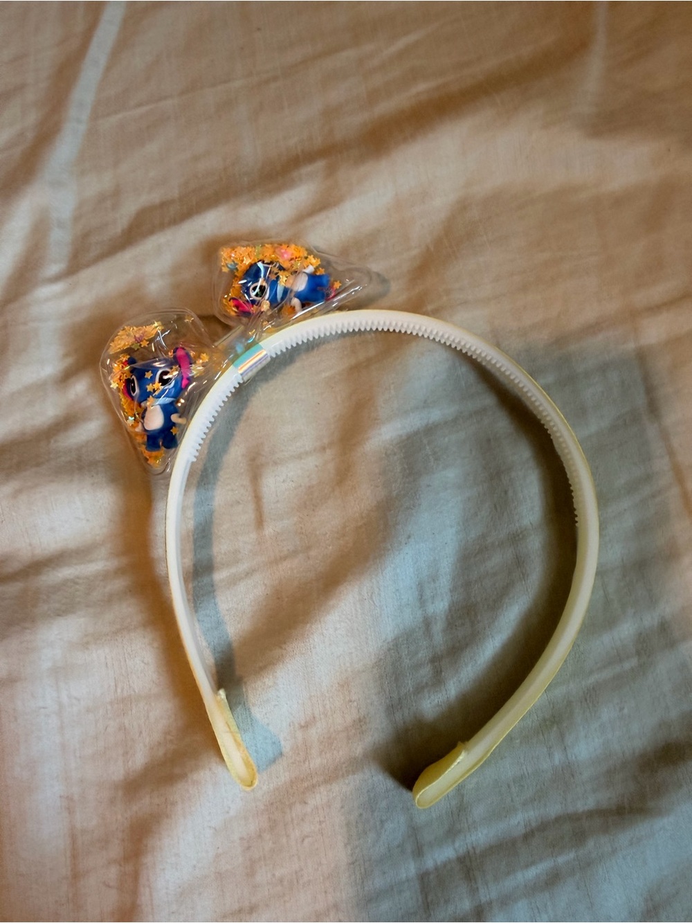 Stitch blue yellow bow decorated headband toddler kids